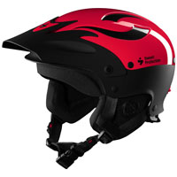 Sweet Rocker HC Kayaking Helmet With Max Protection Visor & Ear Padding Protection Gloss Poppy Red