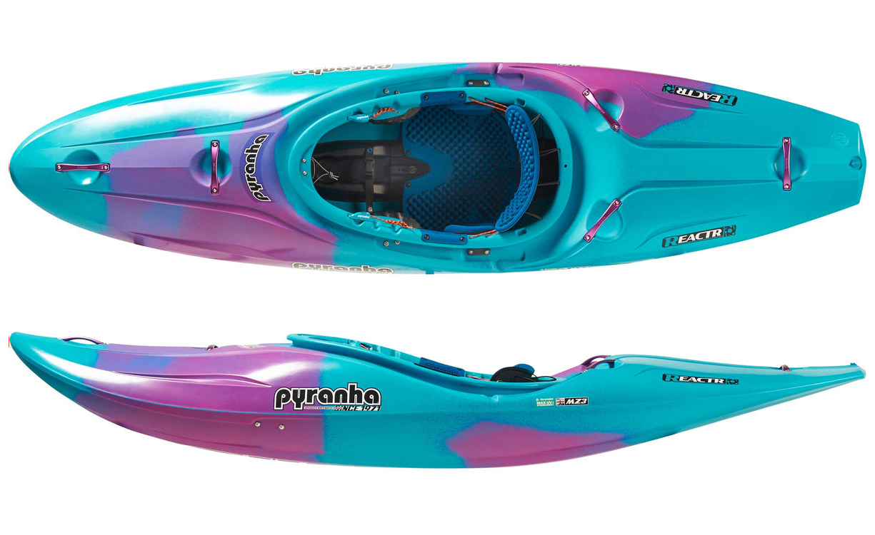 Pyranha ReactR Whitewater Kayak A High Volume Creeker Front With A Shorter Lower Volume Rear End